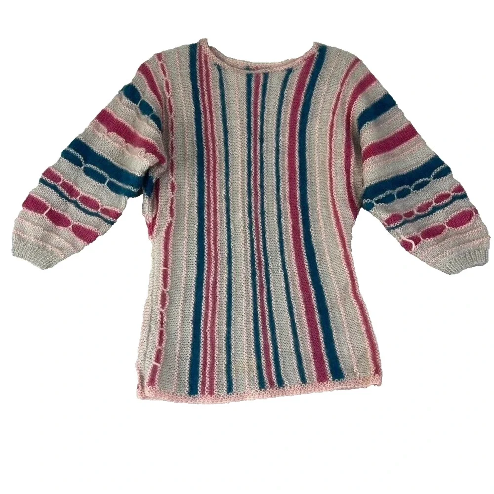 From the Knitting Needles of Jane H. Wolf Sweater Womens S-M Mohair Vintage
